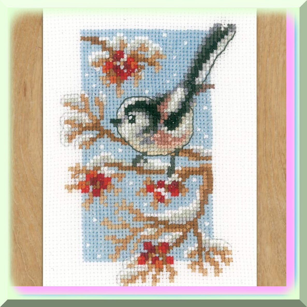 Miniature Cross Stitch Kit with Tits and Berries