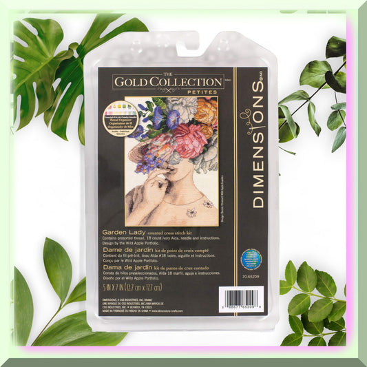 Elegant Lady Cross Stitch Kit with Ivory Aida Fabric