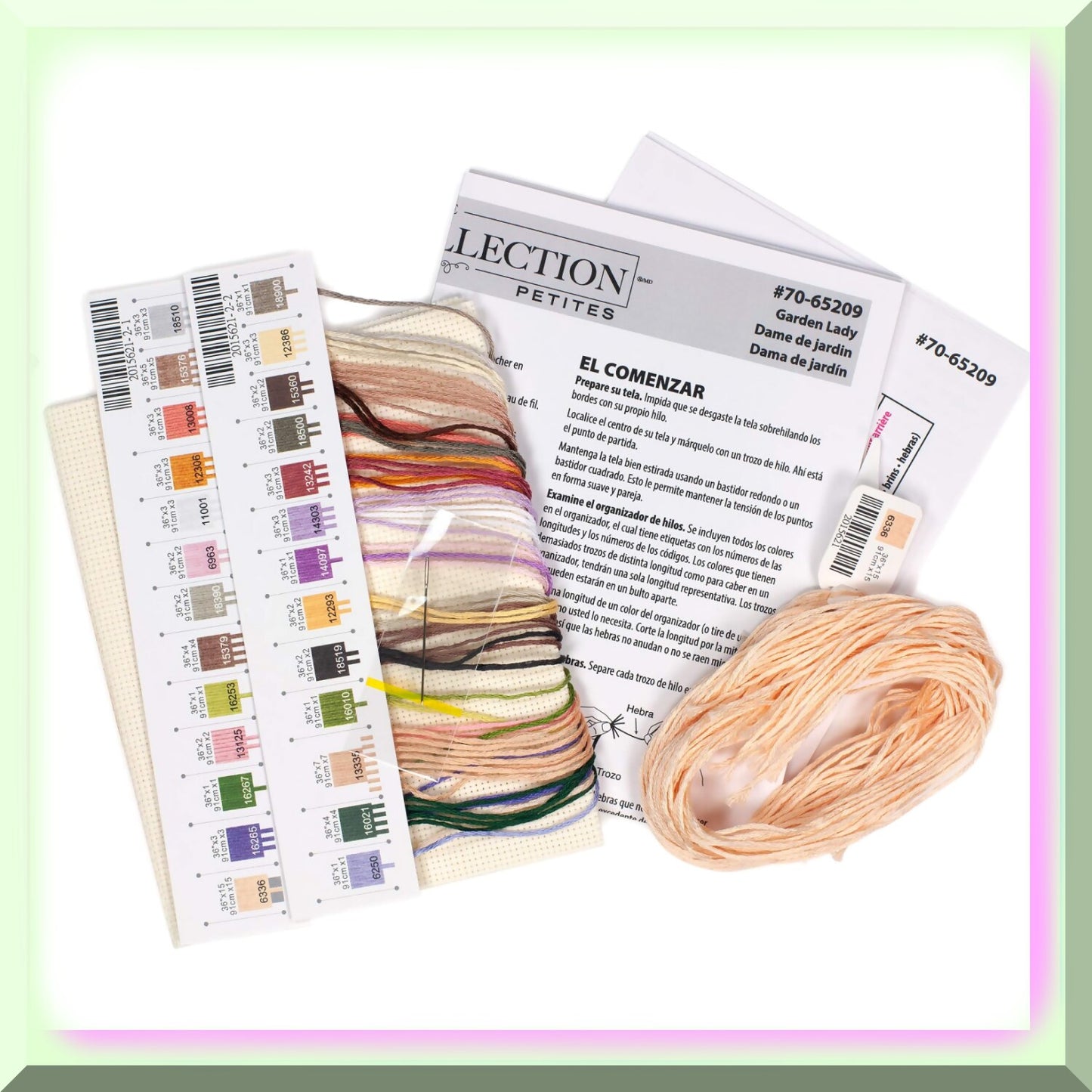 Elegant Lady Cross Stitch Kit with Ivory Aida Fabric