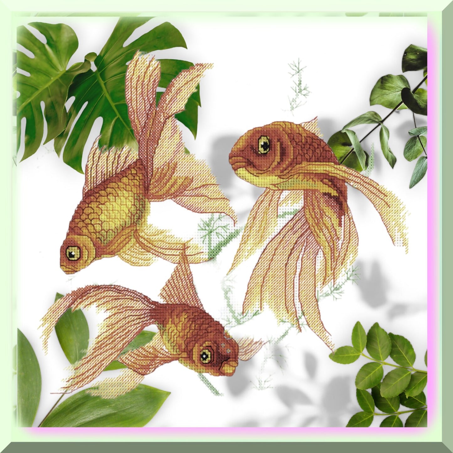 Goldfish Cross Stitch Kit for Beginners and Experts