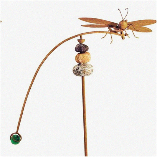 Bronze Dragonfly Balancing Buddies Yard Sculpture 42-inch