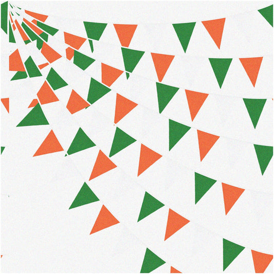 32Ft Fabric Bunting Banner with 36 Flags Orange Green White