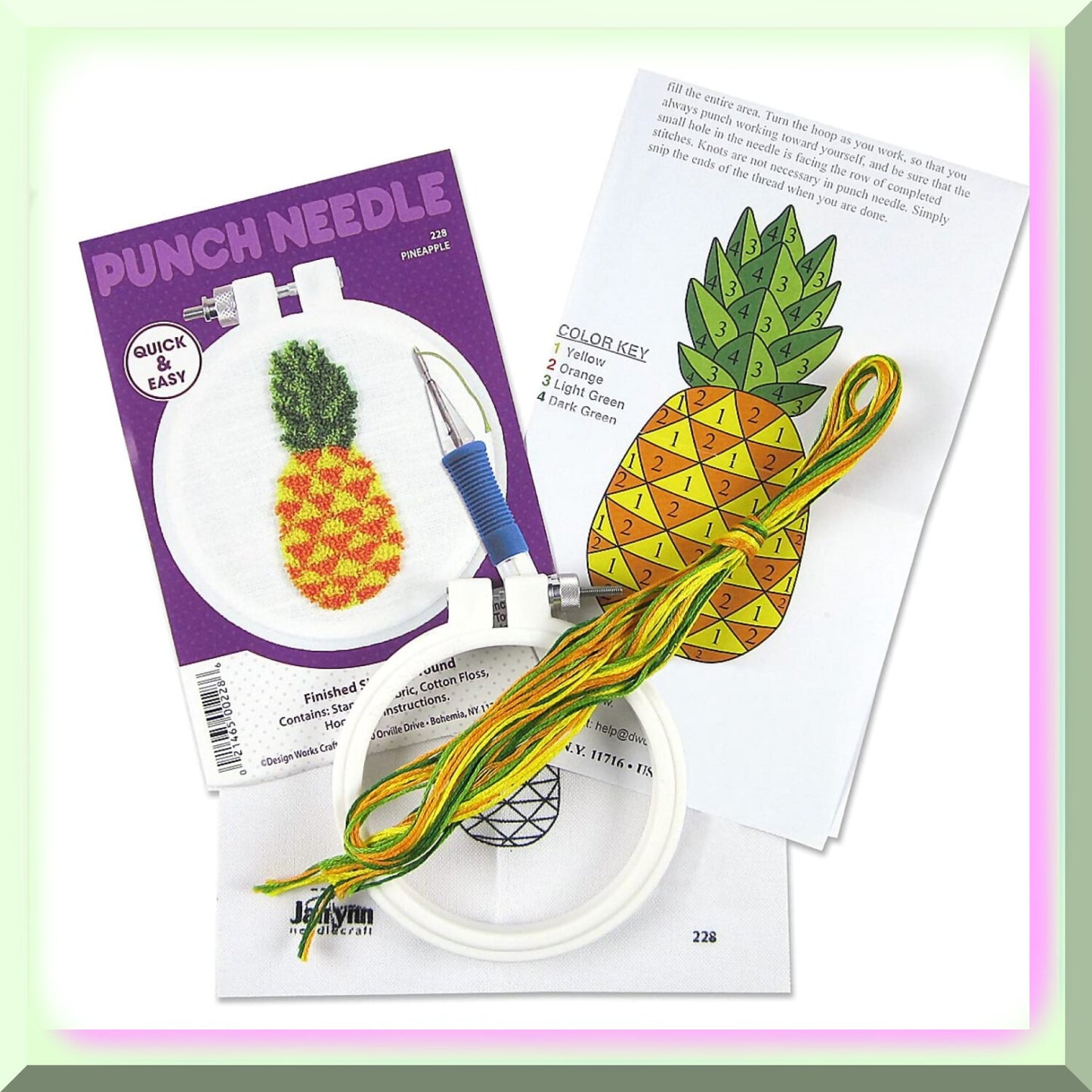 Tropical Twist Embroidery Kit for Creative Textile Art