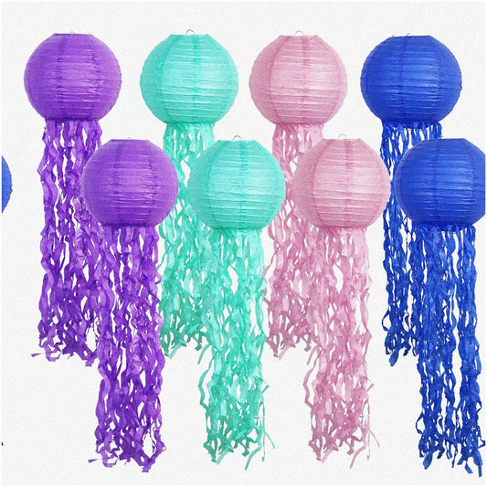 Sea Sparkle Mermaid Party Pack with Hanging Jellyfish Lanterns