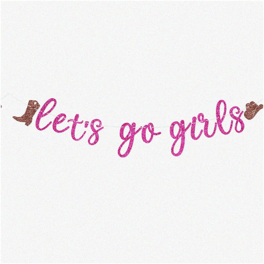 Glittery Cowgirl Fiesta Banner for Parties