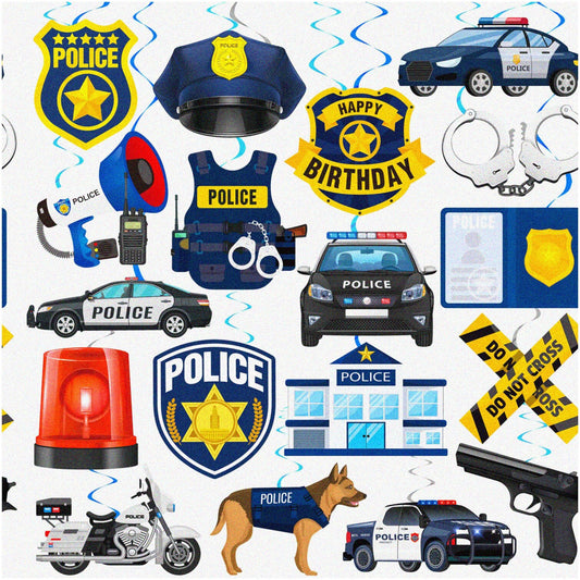 Police Party Hanging Decorations 20Pcs