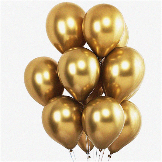 50PCS Gold 5" Metallic Latex Helium Balloons