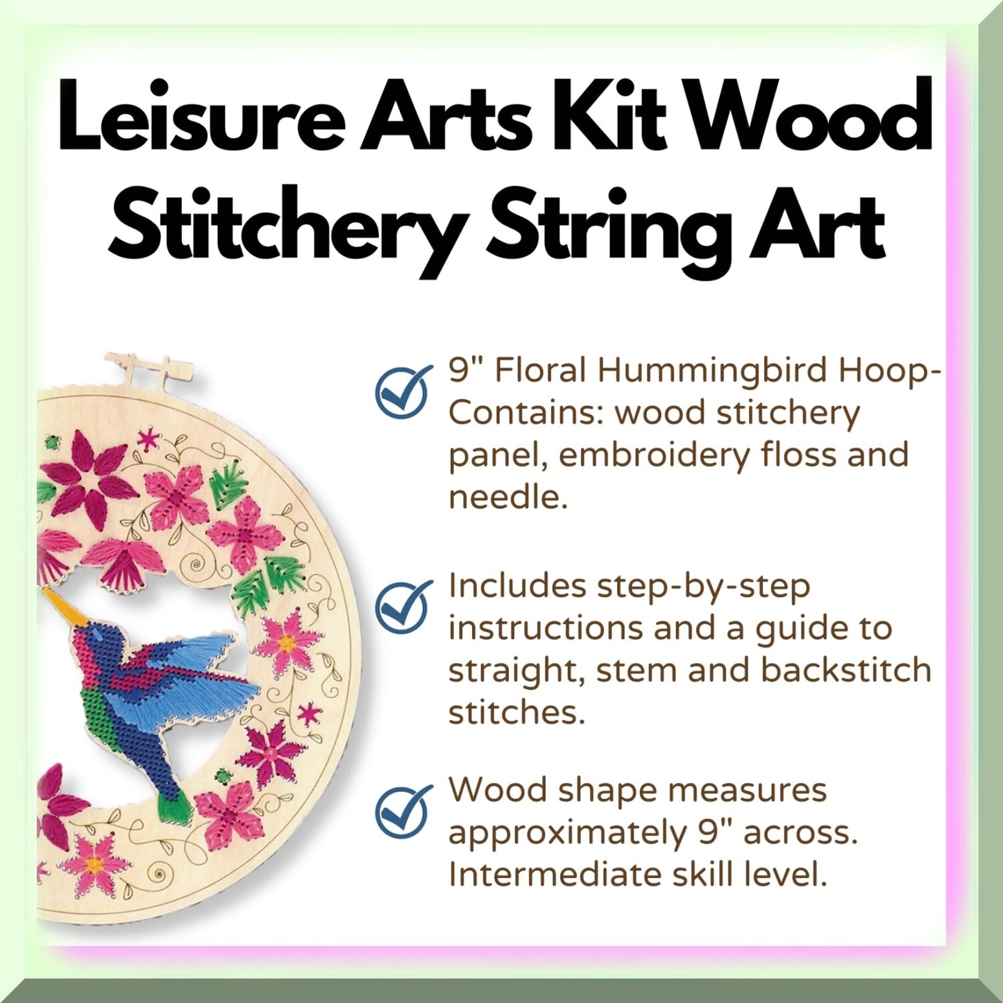 Floral Hummingbird String Art Kit for Teens and Adults