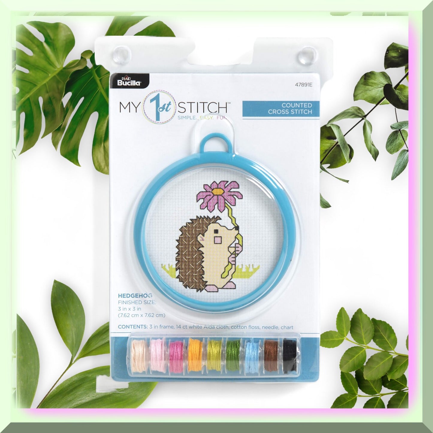 Adorable Cross Stitch Kit for Beginners with Hedgehog Design