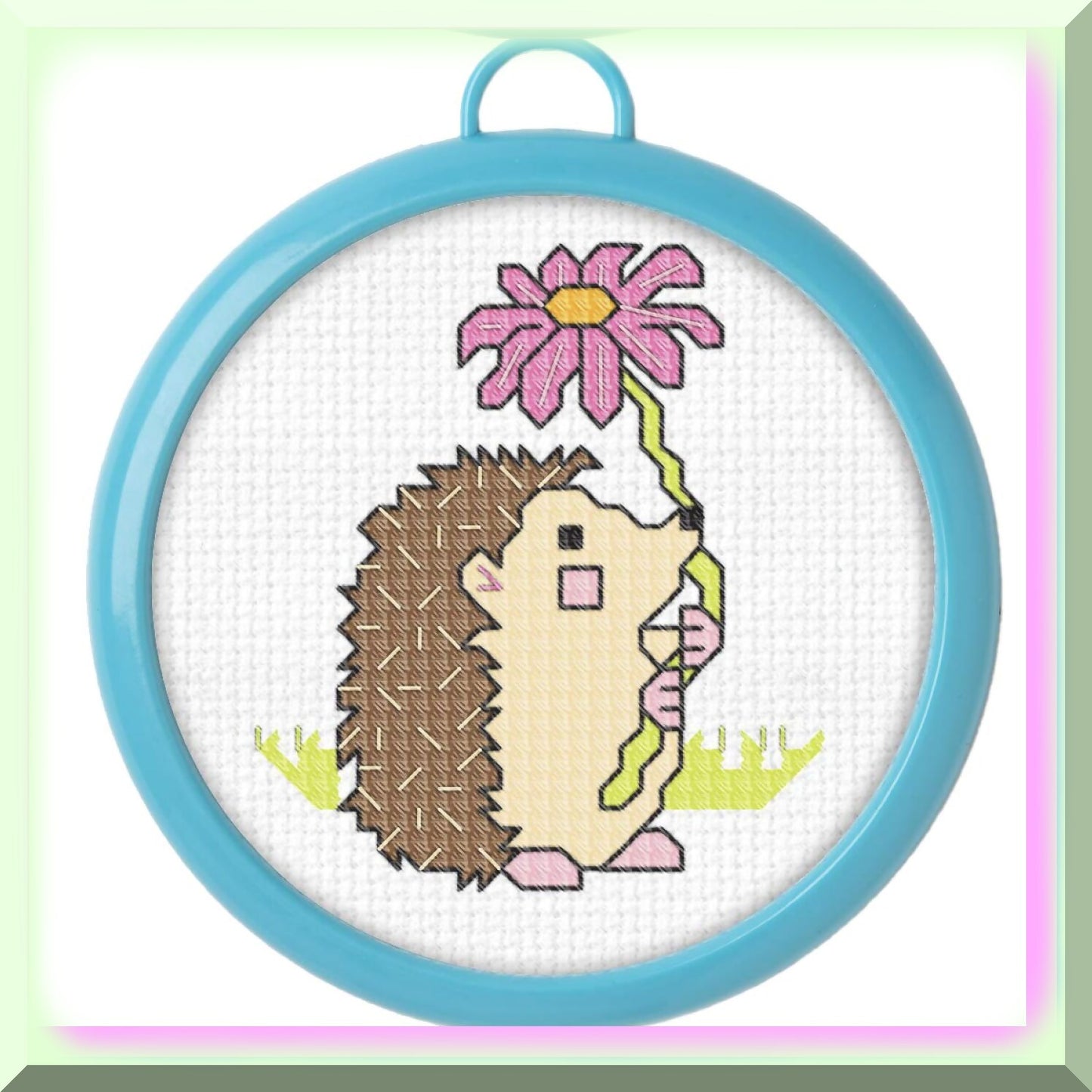 Adorable Cross Stitch Kit for Beginners with Hedgehog Design