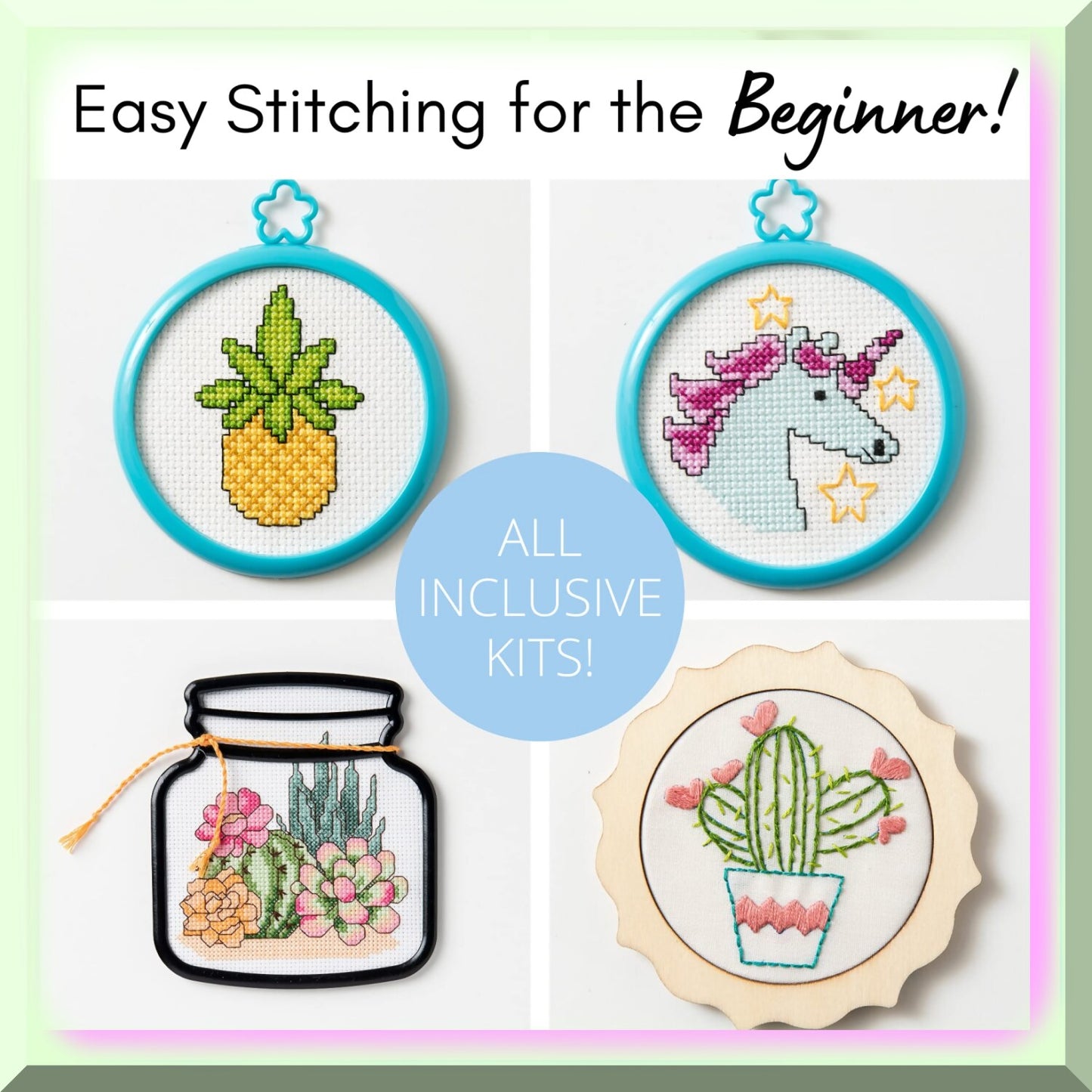 Adorable Cross Stitch Kit for Beginners with Hedgehog Design