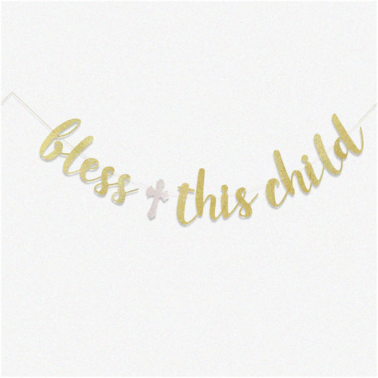 Golden Blessings Celebration Kit Banner and Toppers