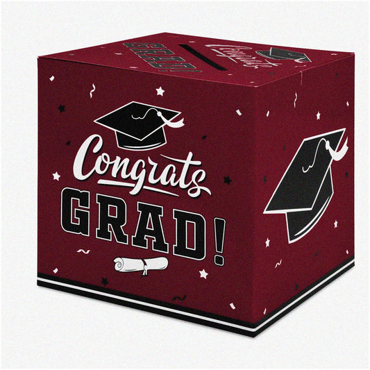 Maroon Graduation Card Box 8-Inch
