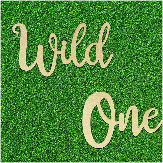 Wild Jungle One-Year Sign, Gold, Boy's Birthday & Anniversary