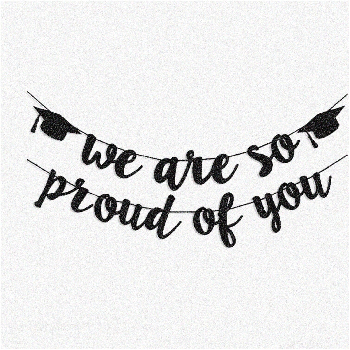 Black Glitter Graduation Banner for 2023 Celebration