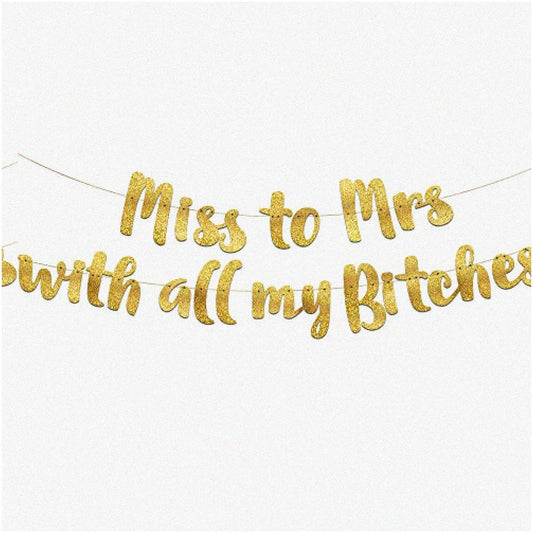 Golden Bride Tribe Bachelorette Party Banner