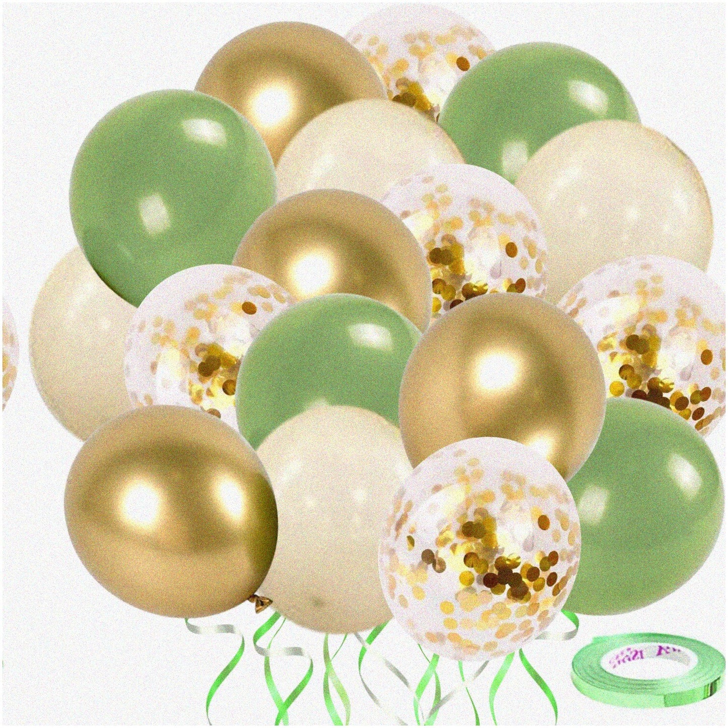 Eucalyptus Bliss Party Balloons 50 pcs Sage Green Olive Green