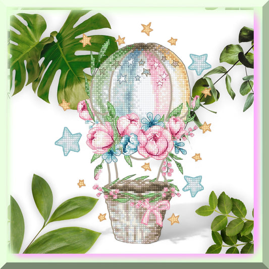 Cross Stitch Kit with Canvas and Threads