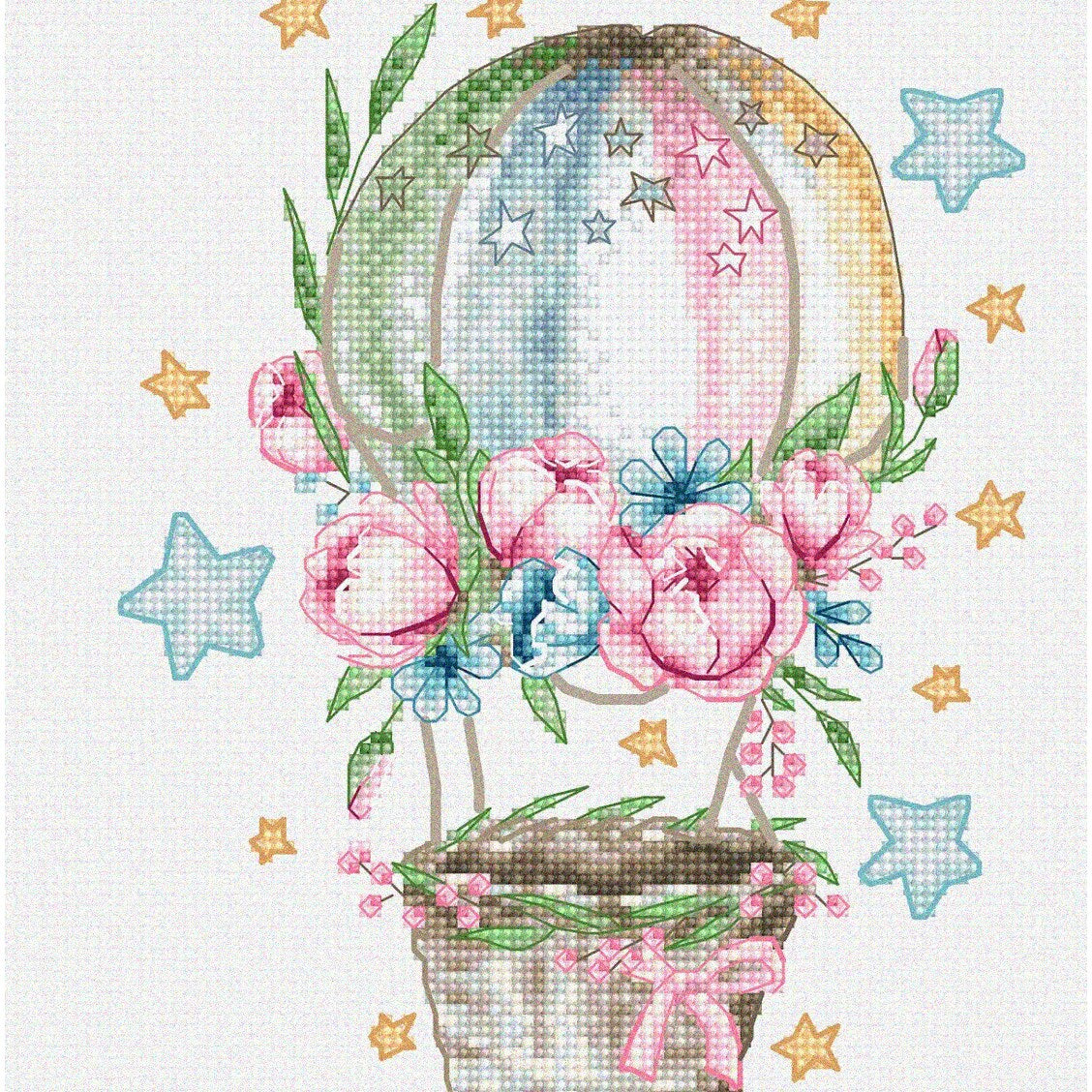 Cross Stitch Kit with Premium Canvas and Threads