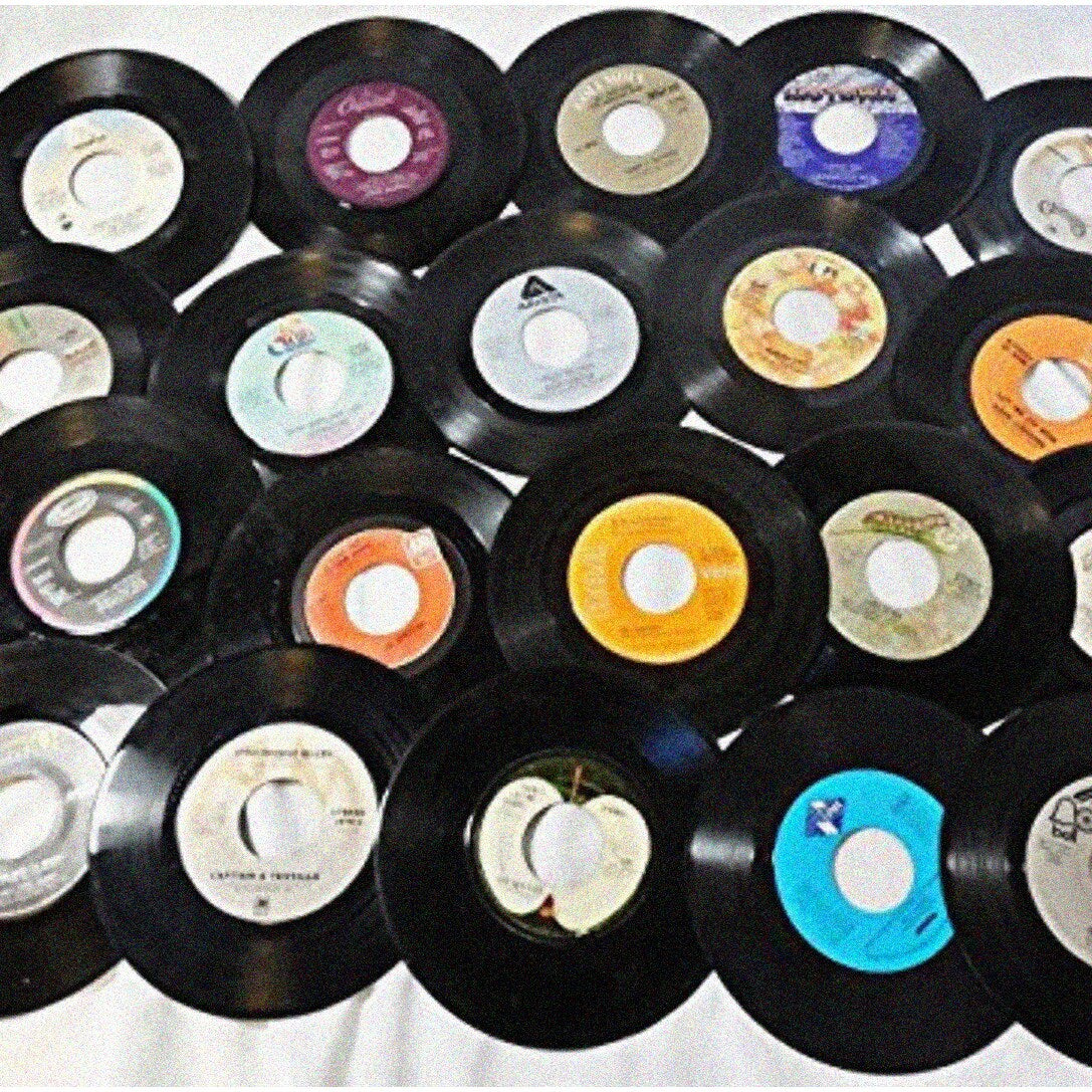 25 Vintage 7" 45 RPM Vinyl Records Collection