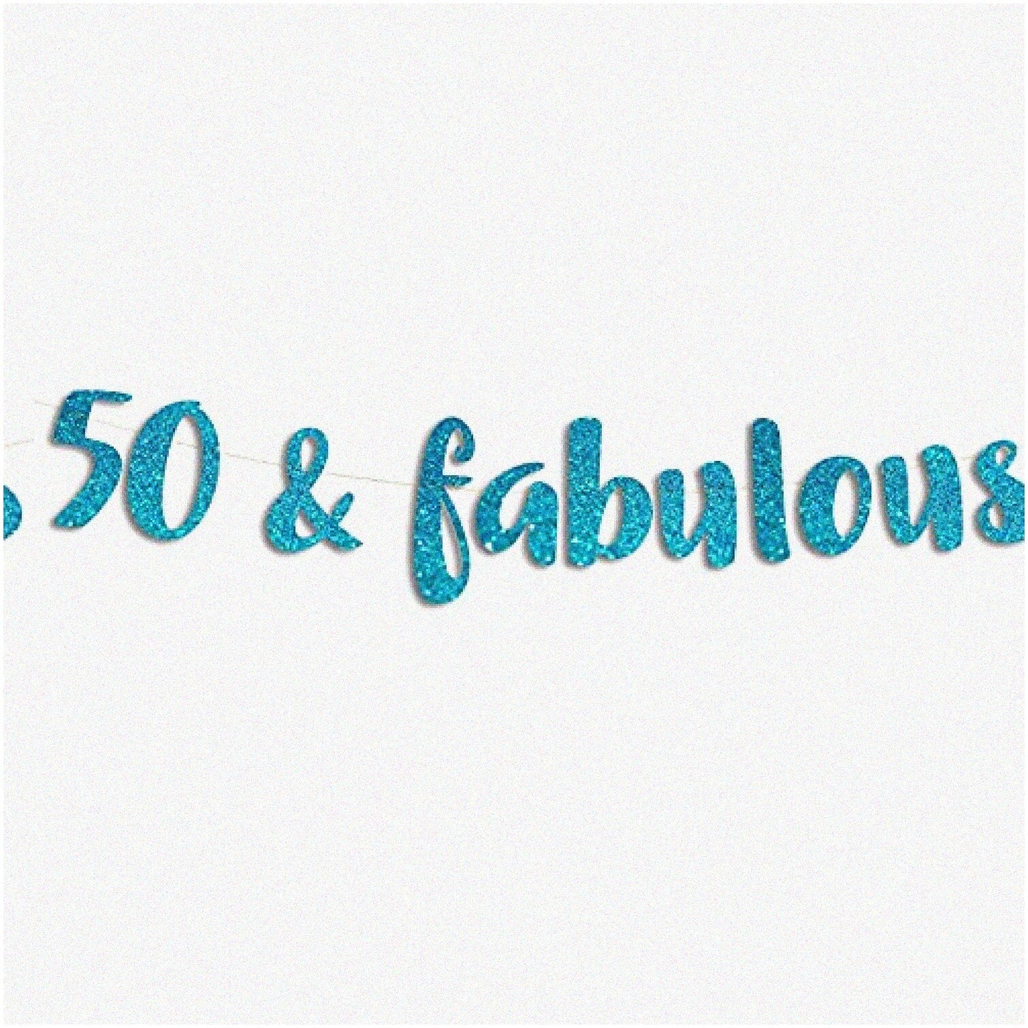 Teal Glitter Banner for 50th Birthday & Anniversary