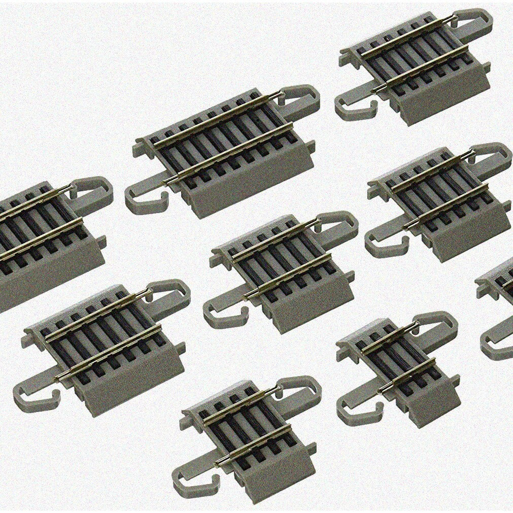 Snap-Fit HO Scale Track Assortment Nickel Silver Rails Gray Roadbed