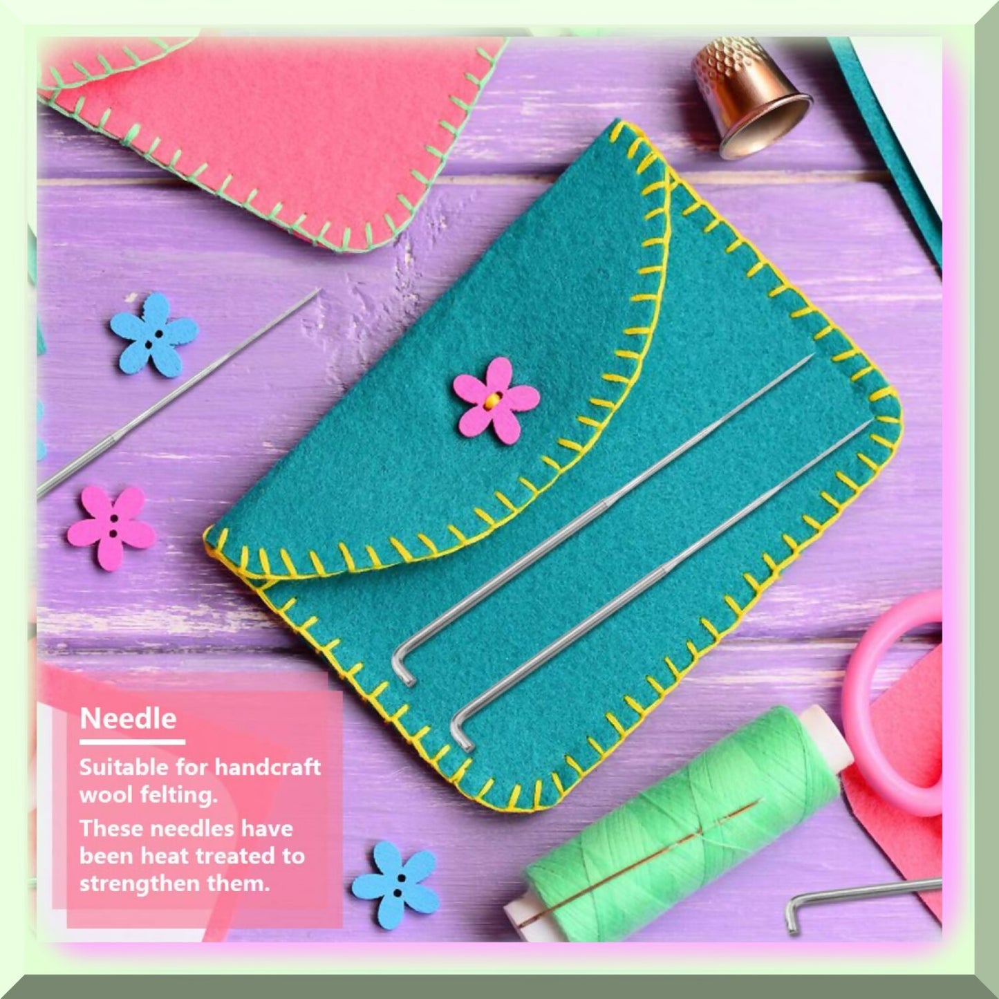 Needle Felting Kit with Wool Needles and Supplies