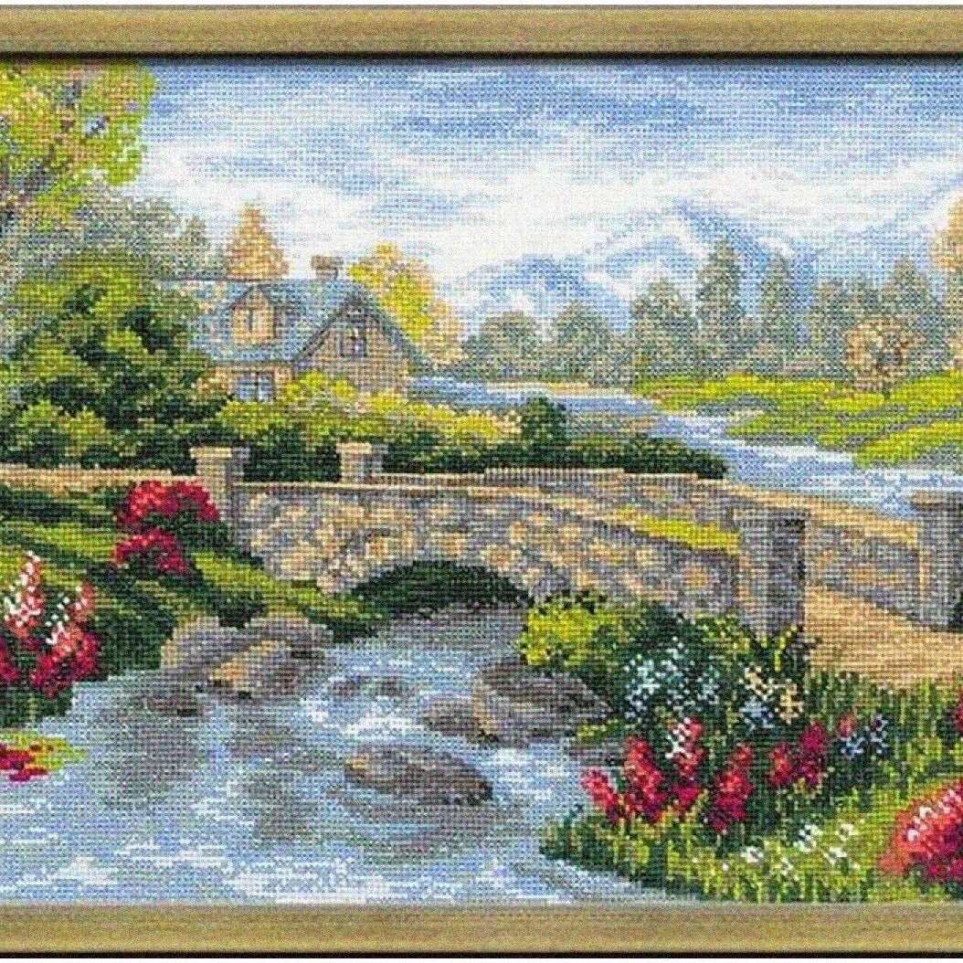 Vibrant Cross Stitch Kit for Summer View Design