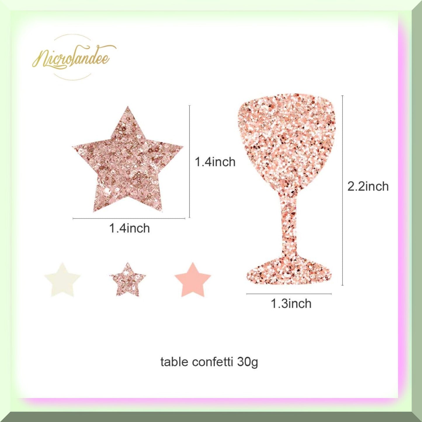12PCS Rose Gold Party Decorations Set with Pom Poms Lanterns Confetti