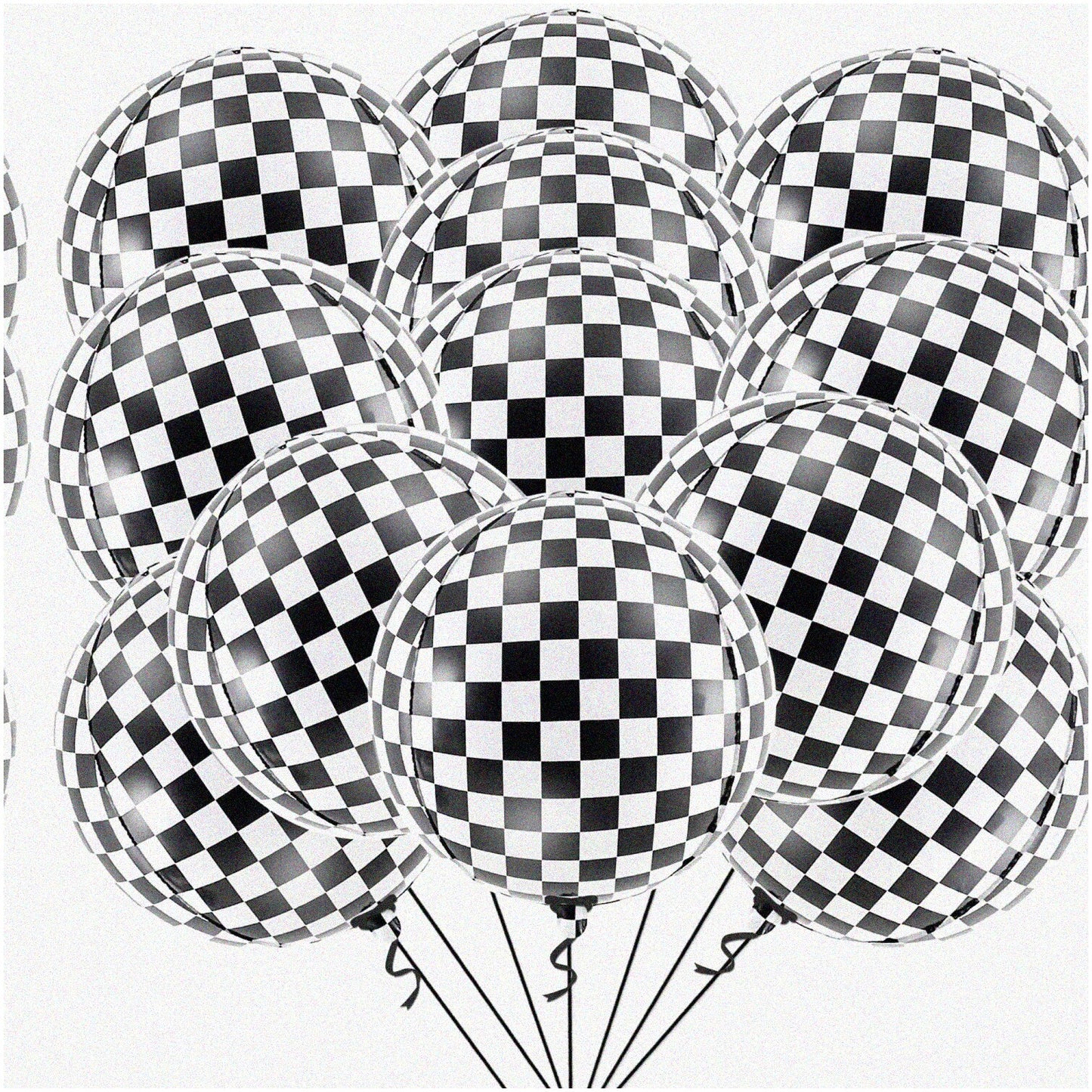 Checkered Speedster Balloons 22 Inch Pack of 12
