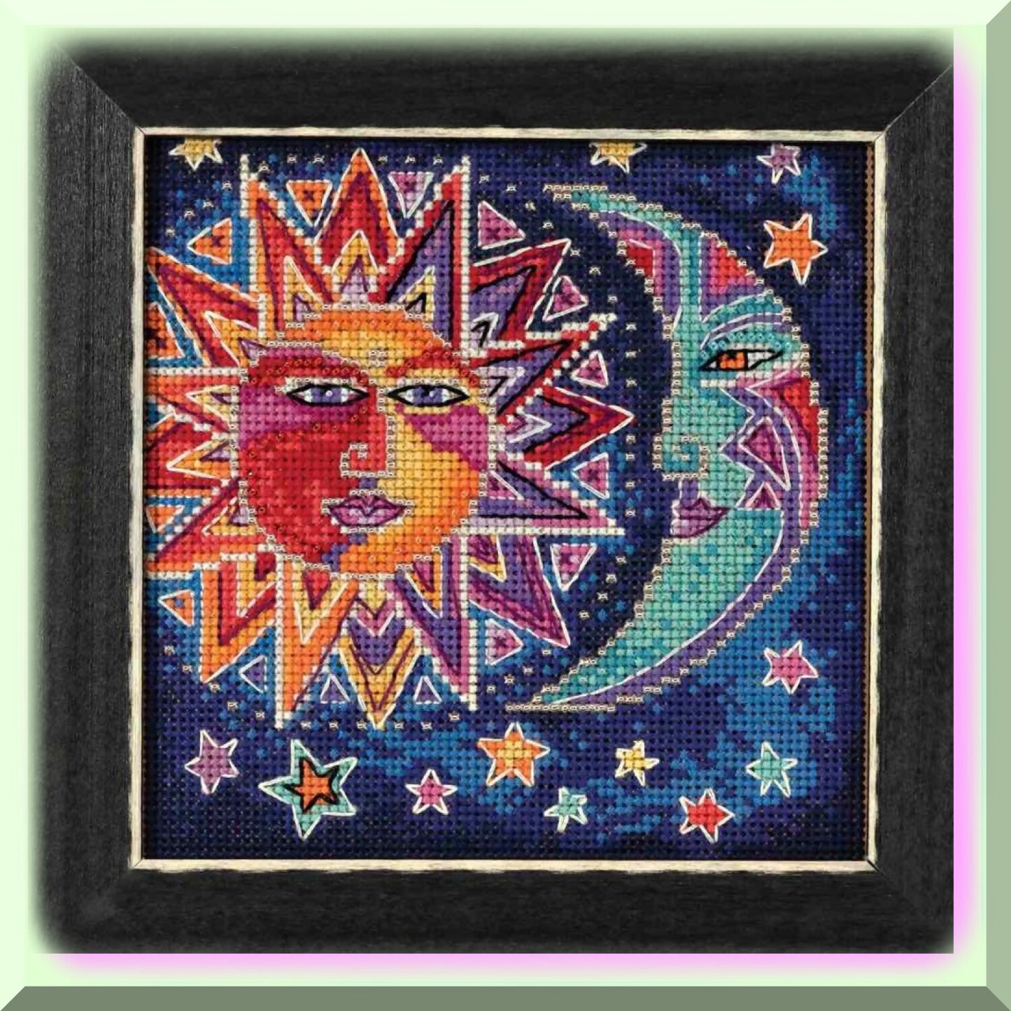 Celestial Beaded Cross Stitch Kit Sun & Moon