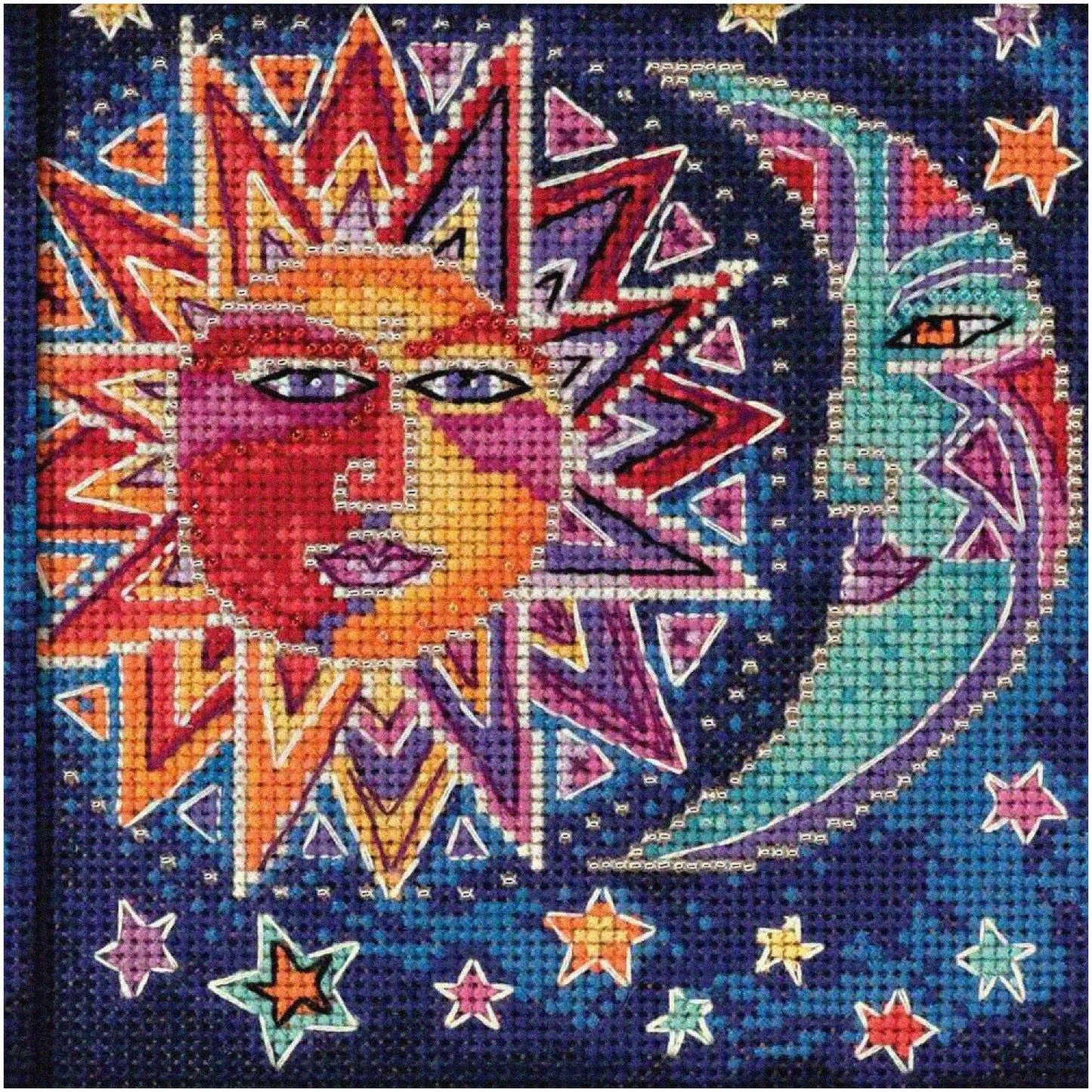 Celestial Beaded Cross Stitch Kit Sun & Moon