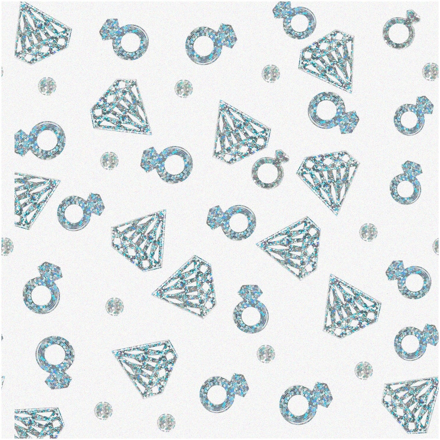 Sparkling Love Silver Glitter Diamond Confetti 3 Patterns