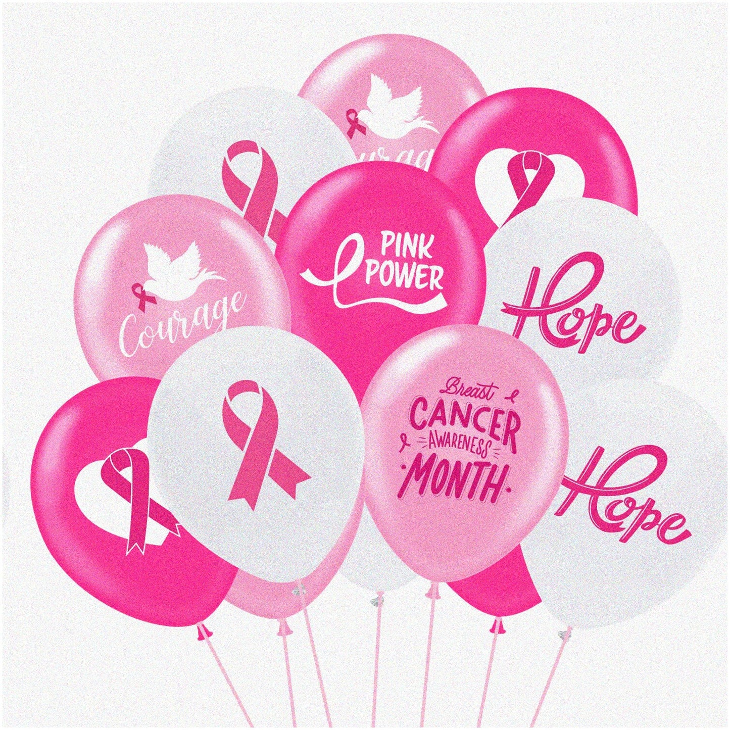 Pink Ribbon Hope Balloon Celebration Kit 60PCS