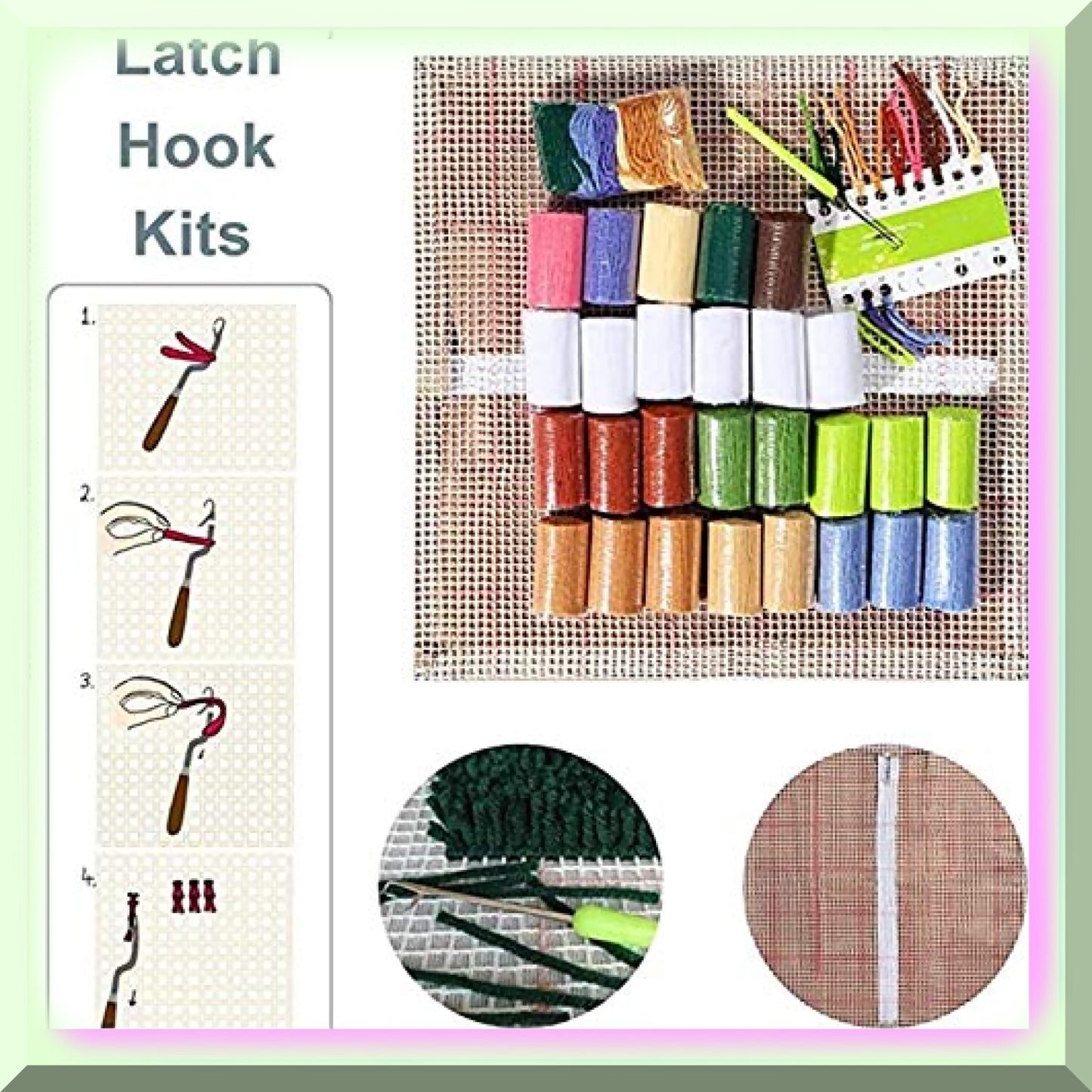 DIY Latch Hook Rug Kit for Creative Crafts