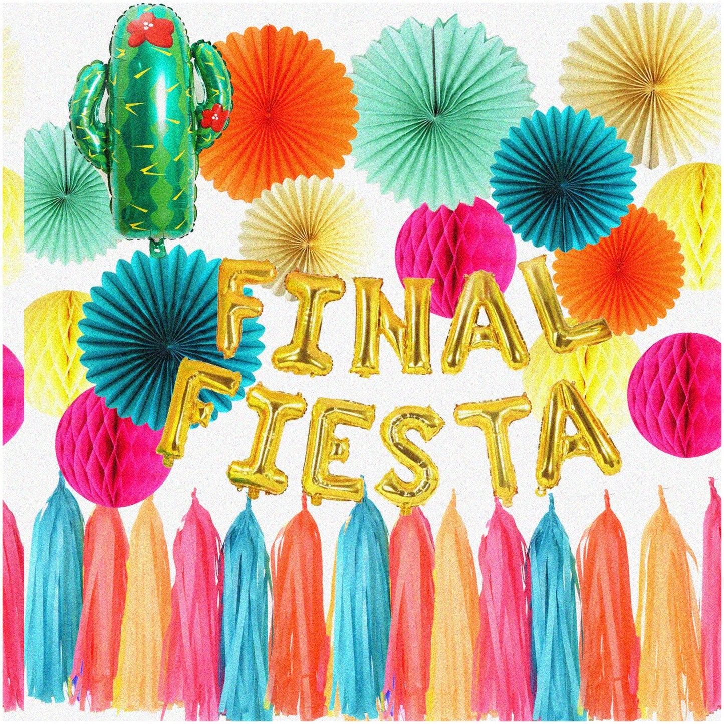 Final Fiesta Banner and Mexican Backdrop Decoration Set