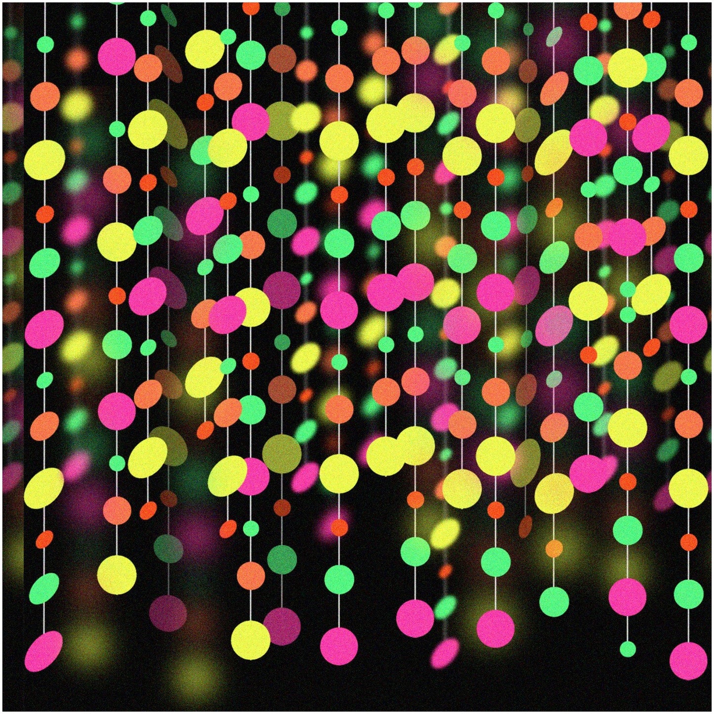 UV Neon Streamers 106ft Paper Garland for Parties