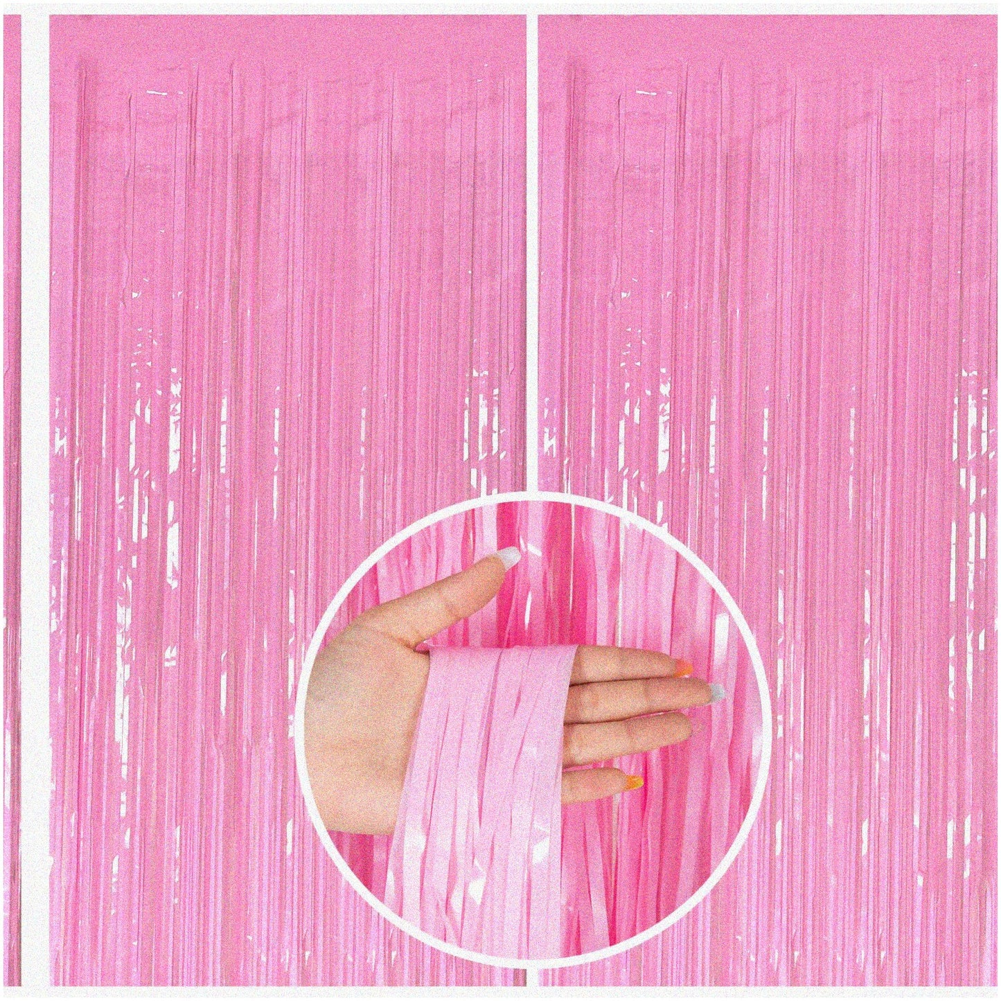 Pink Fringe Streamers & Backdrop for Party