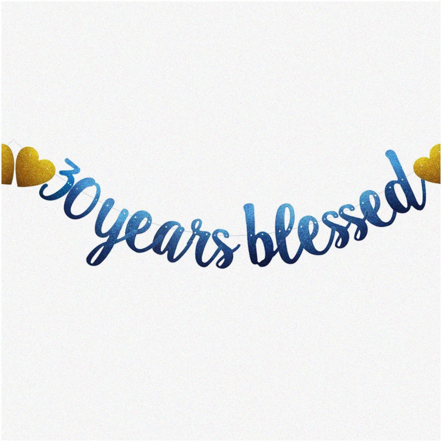 30th Birthday Blue Glitter Banner