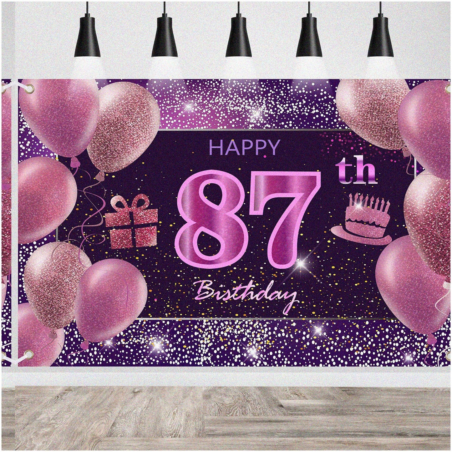 Pink 87th Birthday Party Decorations Set