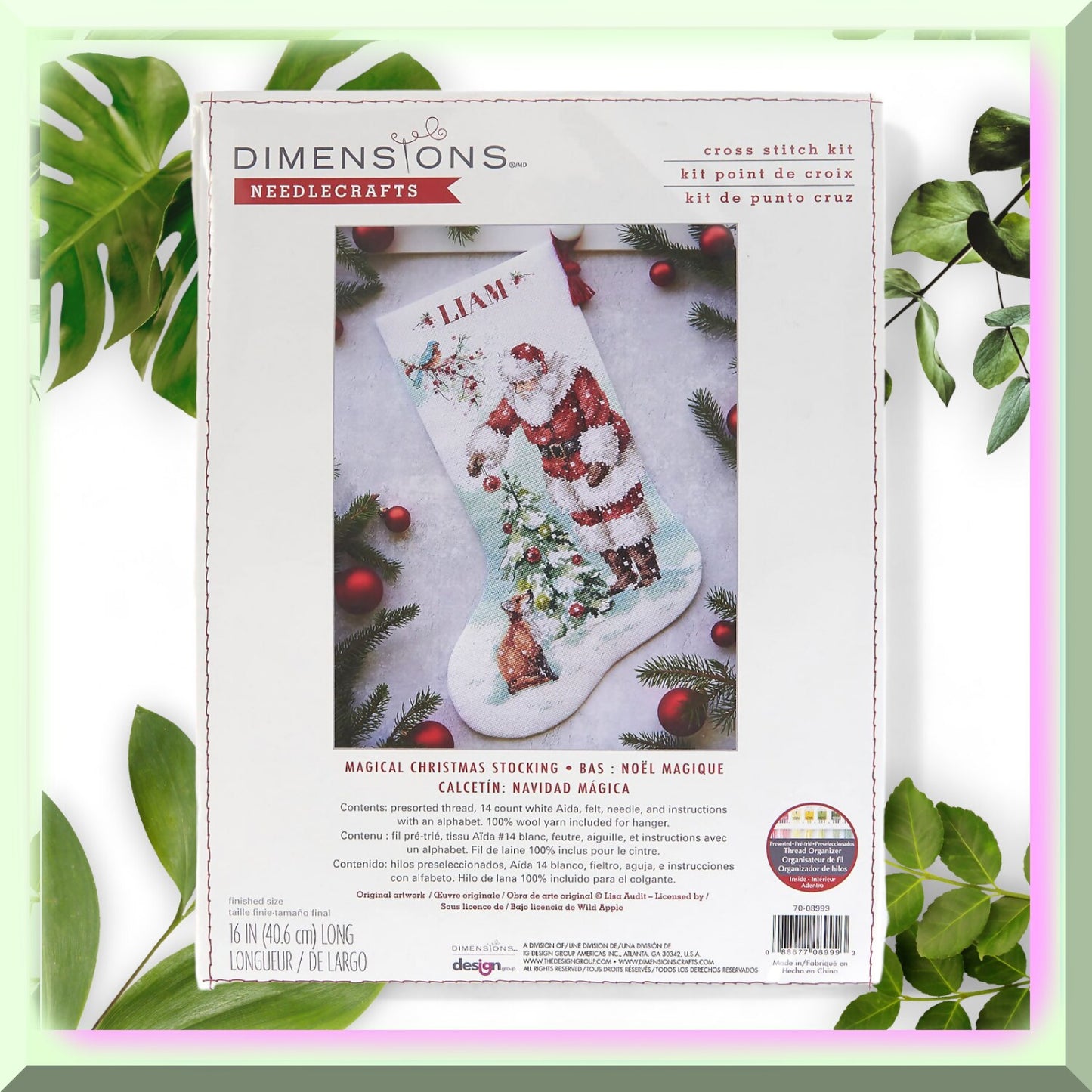 Personalized Cross Stitch Stocking Kit for Holiday Decor