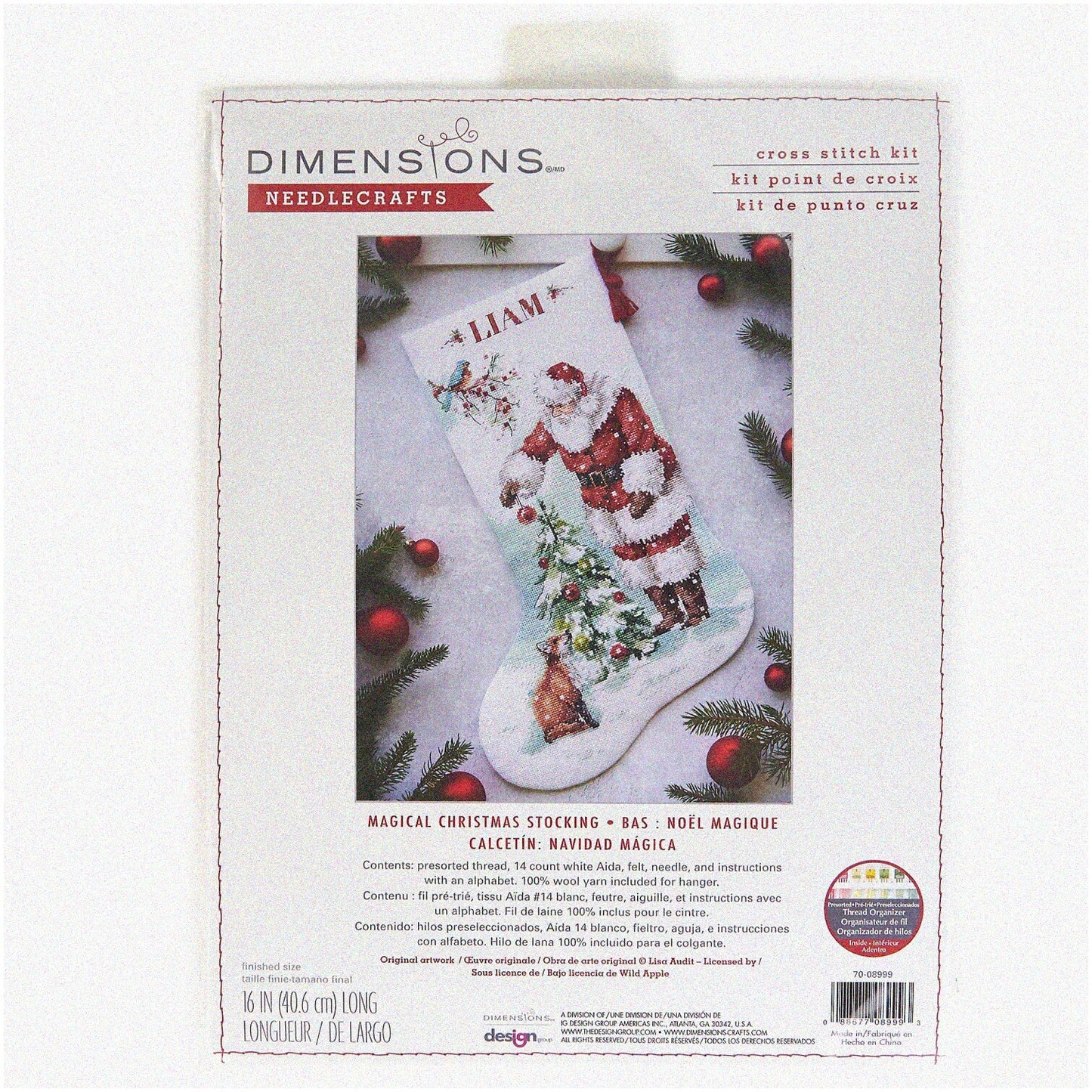 Personalized Cross Stitch Stocking Kit for Holiday Decor