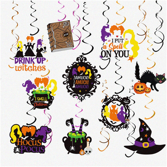 Hocus Pocus Swirls Hanging Decorations 30pcs