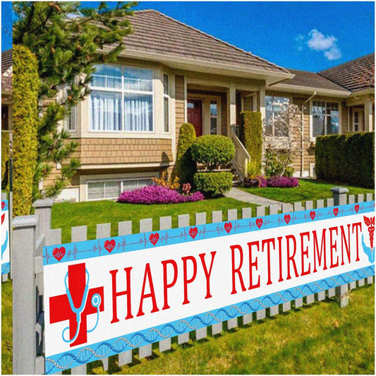 Medical Staff Retirement Banner 9.8ft Nurse Doctor Celebration Decor