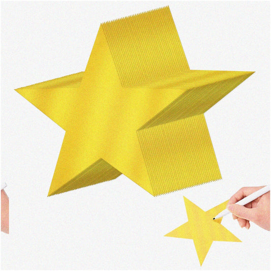 40 Pcs Metallic Double Printed Paper Stars for Decorations