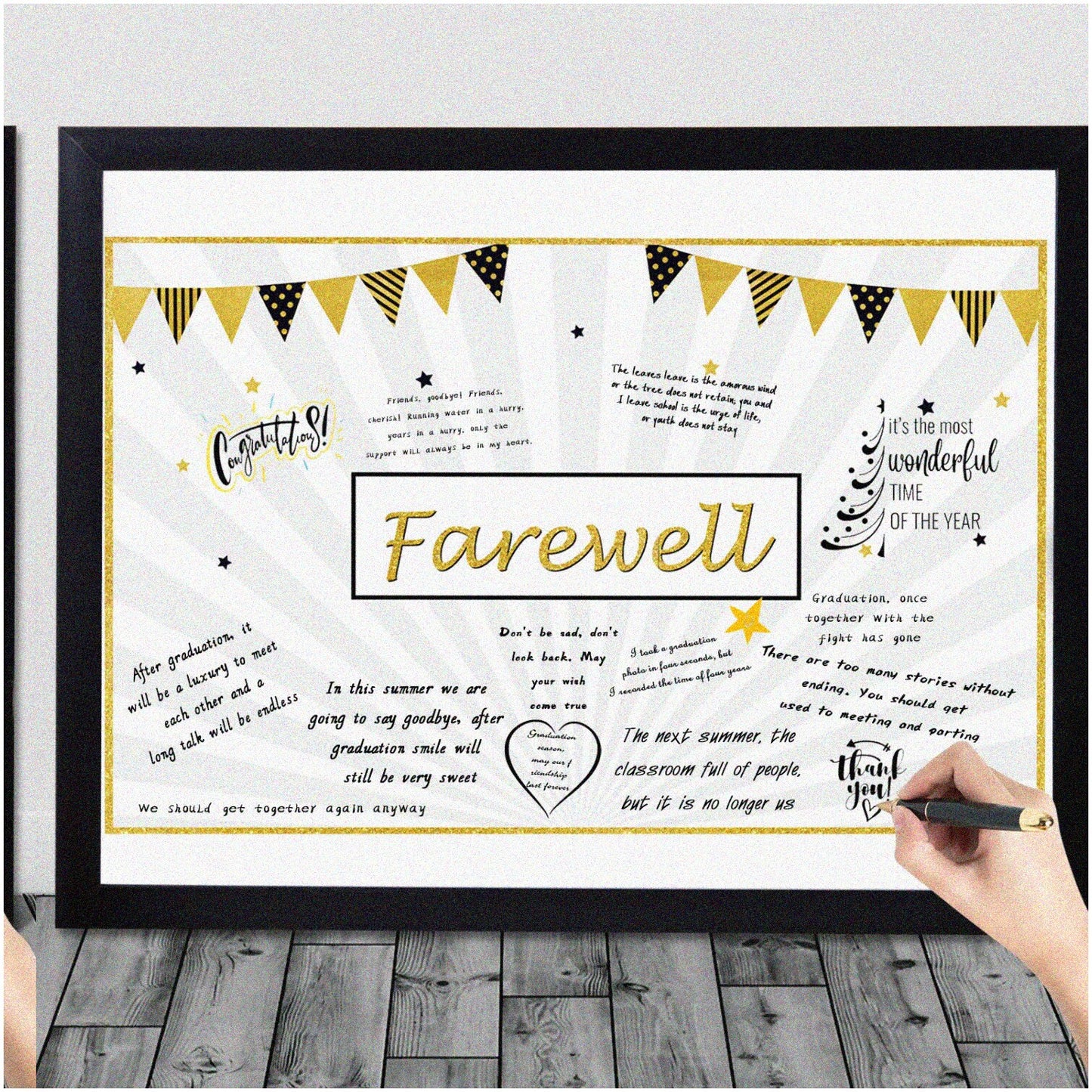 Black Farewell Card and Guest Book Kit