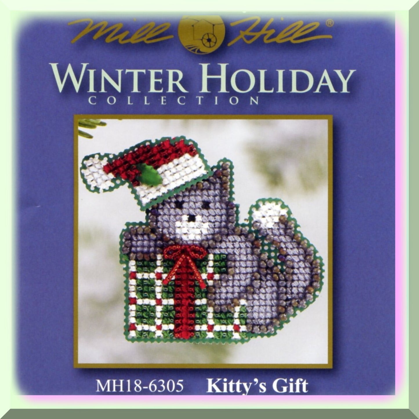 Winter Beaded Cross Stitch Ornament Kit for Holiday Decor