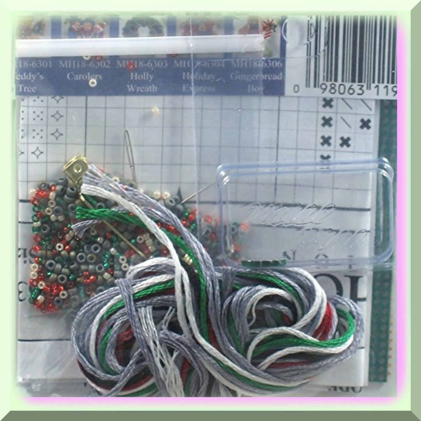 Winter Beaded Cross Stitch Ornament Kit for Holiday Decor