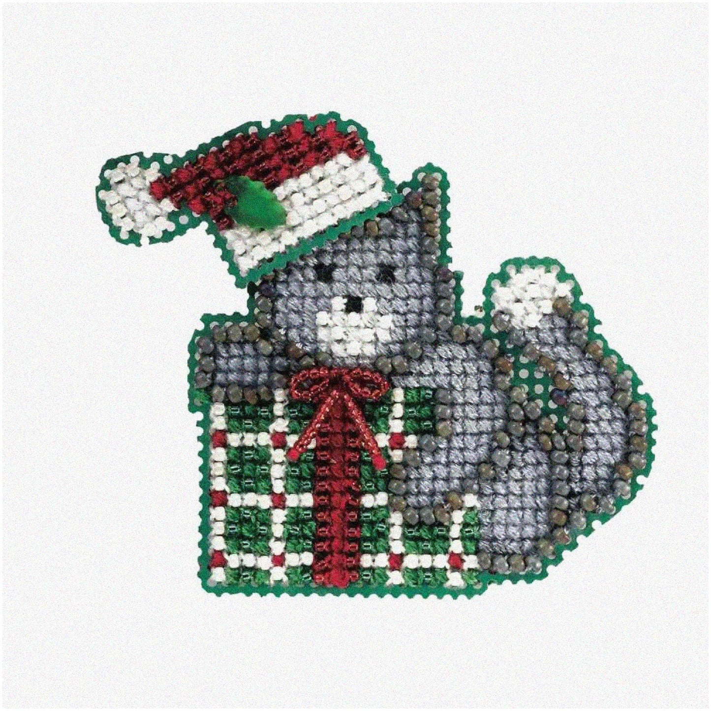 Winter Beaded Cross Stitch Ornament Kit for Holiday Decor