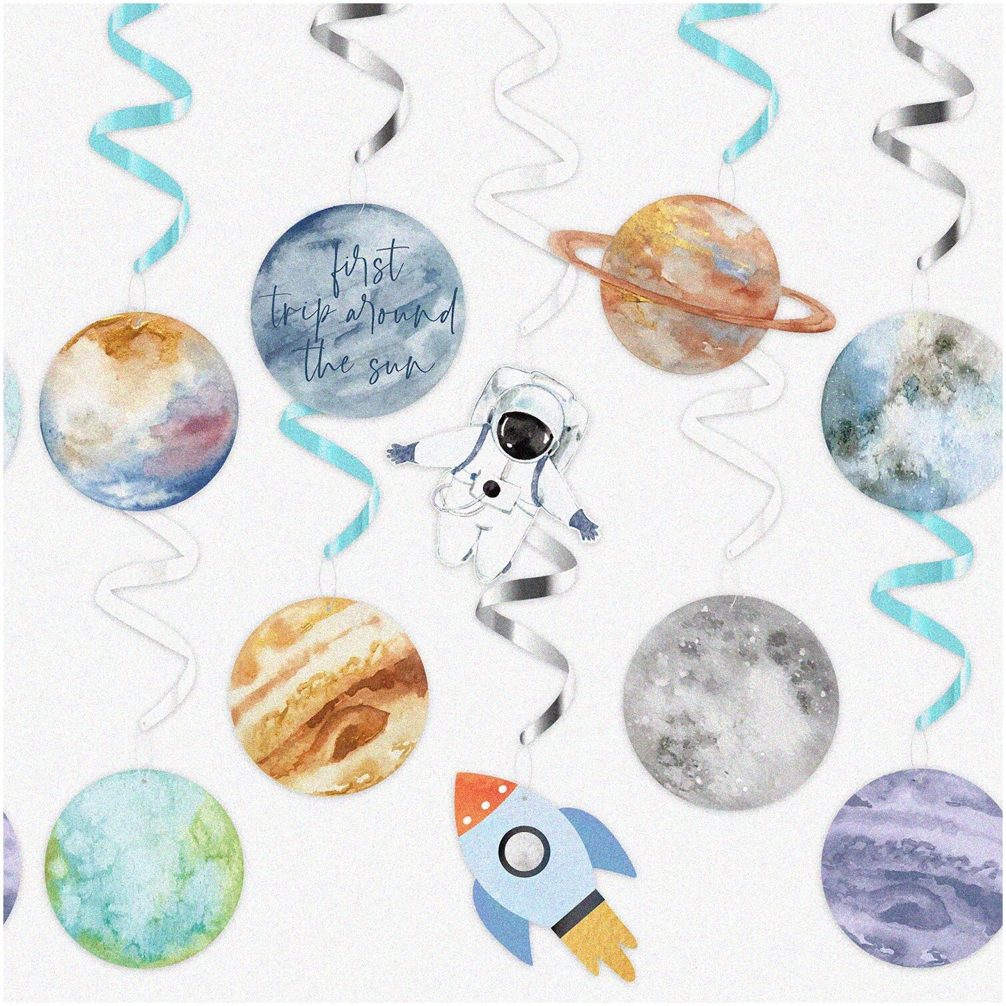 Rose Gold Party Swirl Decorations 12-Piece